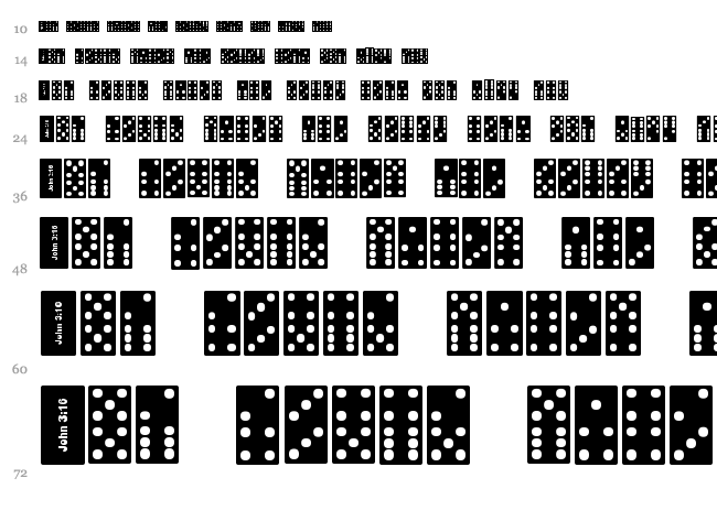 FE Dominoes font waterfall